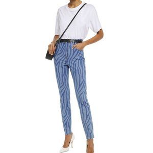 Just Cavalli Jeans Sz 28 NWT Italy Animal Print Tiger Slim High Waist Stretch